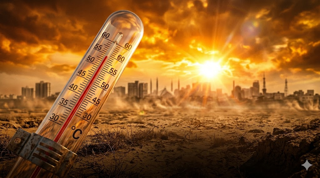 No Heat Burst Coming to Karachi — But the Real Forecast Is Still Alarming Karachi heatwave 2026 update with high temperature and humid weather in Karachi
