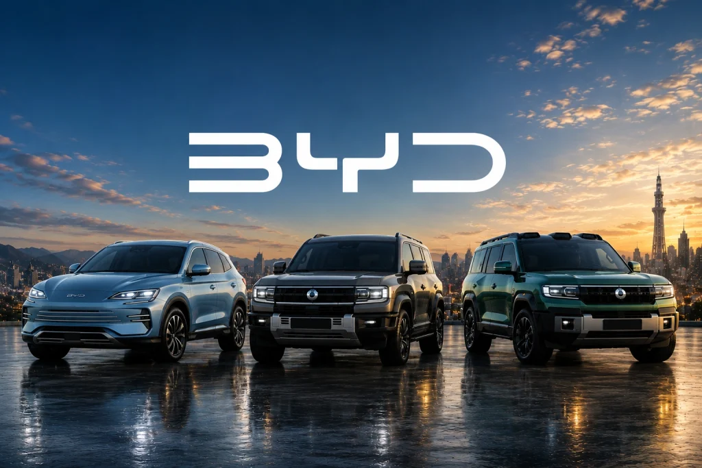 BYD Bringing 569HP Hybrid Beast to Pakistan Alongside Two New SUVs BYD PHEV Pakistan lineup including Sealion 6, Denza B5 and Denza B8 hybrid SUVs