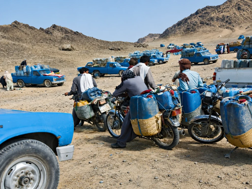 Smuggled Iranian Petrol Crosses Rs210 in Balochistan, No Relief in Sight Iranian smuggled petrol price rises Rs210 per litre Balochistan Gwadar border Kuntani Hor supply disruption 2026