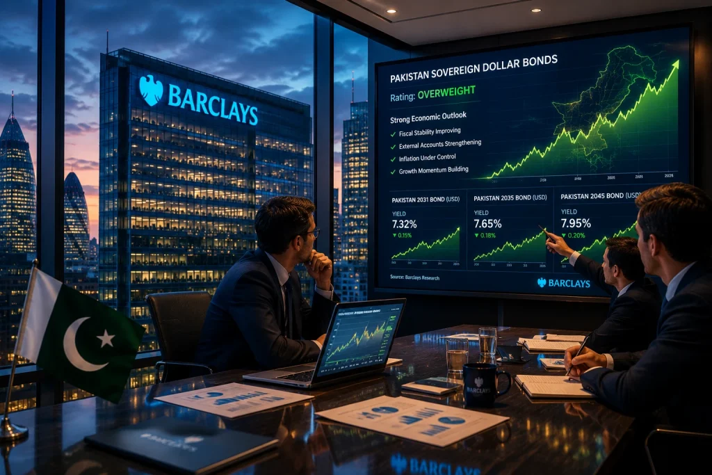 Barclays upgrades Pakistan as the global bank raises Pakistan's sovereign dollar bonds to Overweight, signaling stronger investor confidence and economic outlook.