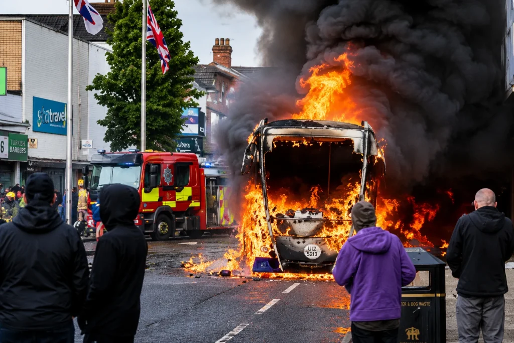 Belfast Knife Attack Violence sparks anti-immigrant riots as police clash with protesters in Belfast