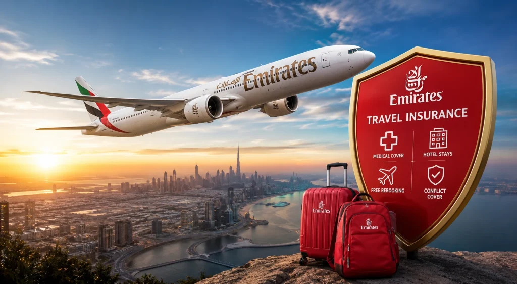 Emirates Launches World’s Most Comprehensive Travel Insurance Emirates Travel Insurance launches with conflict cover, hotel accommodation and free rebooking support
